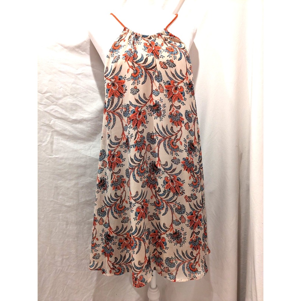 NWT BB Dakota Halter Floral Chiffon‎ Lined Shift/Tank Dress Womens Sz: Small